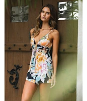 O'Neill Sheila Printed Sleeveless Tie Front Romper
