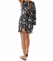 O'Neill Stevie Long Sleeve Floral Printed Short A-Line Dress