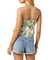 O'Neill Tayla Floral Print Tie Front Tank Top