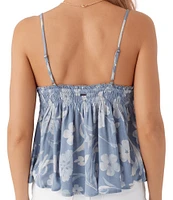 O'Neill Taylor Floral Print Split Front Tank Top