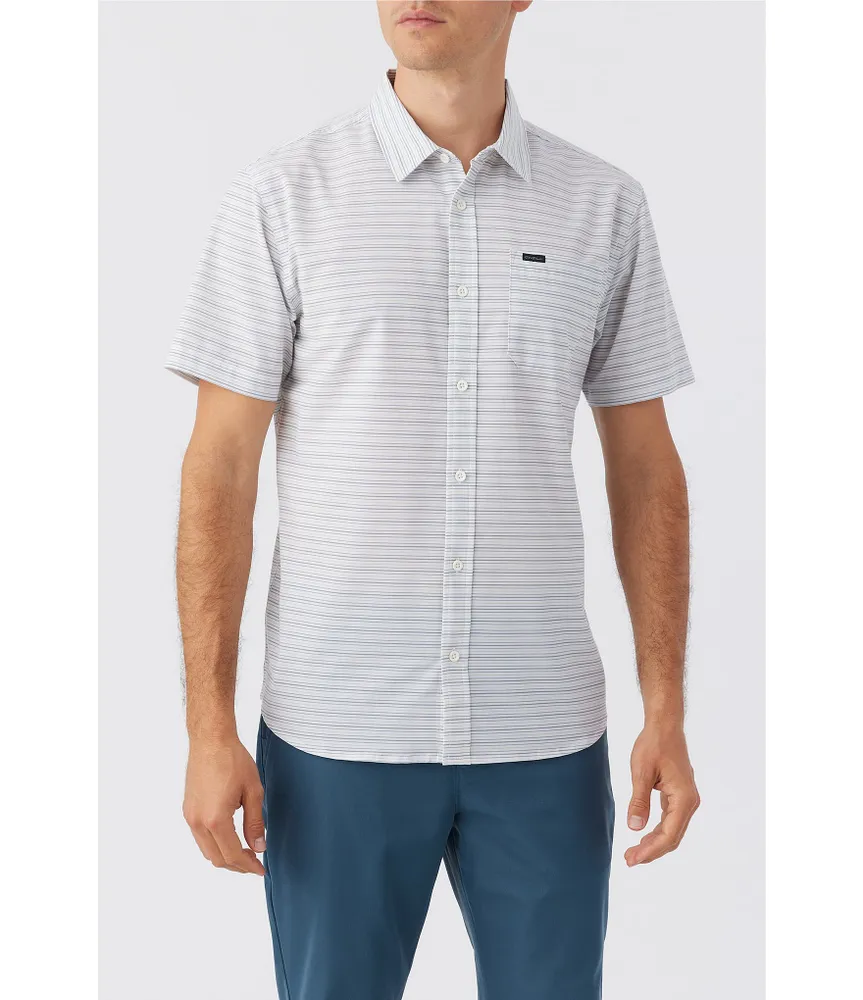 O'Neill Traveler UPF Traverse Striped Short Sleeve Woven Shirt