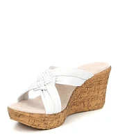 Onex Bethany Leather Wedge Slide Platform Sandals