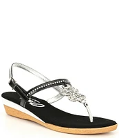 Onex Taylor Leather Embellished Thong Sandals