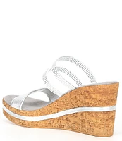 Onex Vanish Leather Rhinestone Cork Wedge Platform Sandals