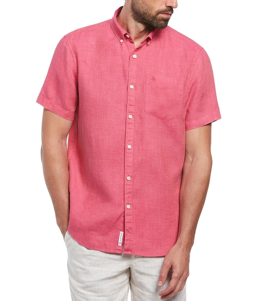 Original Penguin Delave Linen Short Sleeve Woven Shirt