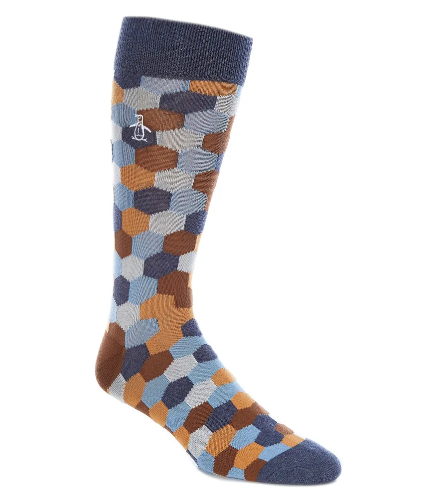 Original Penguin Felix Geometric-Print Crew Socks