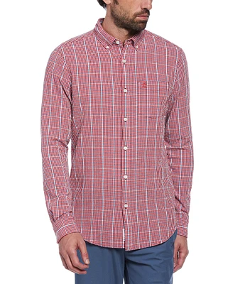 Original Penguin Seersucker Plaid Long Sleeve Woven Shirt