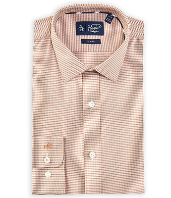 Original Penguin Slim Fit Modified Spread Collar Micro Check Dress Shirt