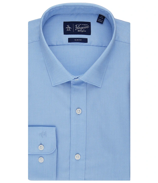 Original Penguin Slim Fit Stretch Spread Collar Royal Oxford Dress Shirt |  Liberty Center