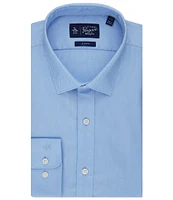 Original Penguin Slim Fit Stretch Spread Collar Royal Oxford Dress Shirt