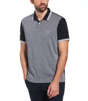 Original Penguin Stripe Jacquard Short Sleeve Polo Shirt