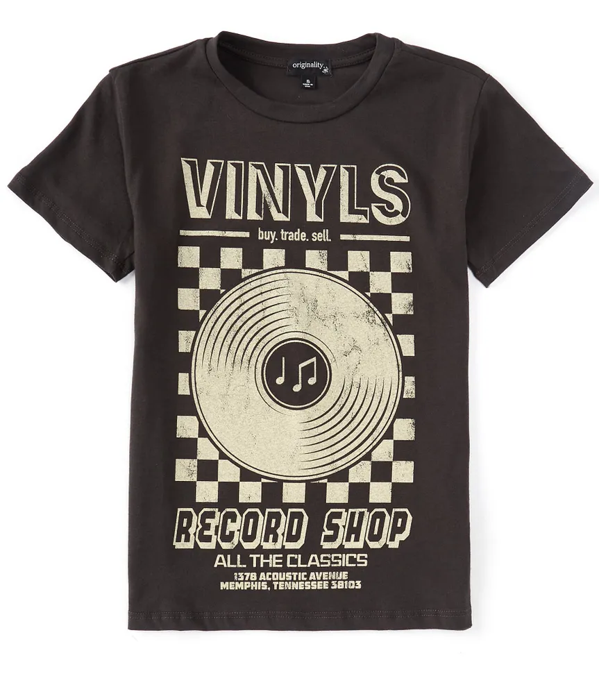 Originality Big Girls 7-16 Short Sleeve Vinyl Record OS T-Shirt