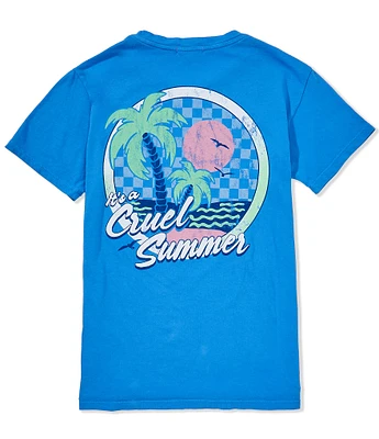 Originality Big Girls 7-16 Cruel Summer Palm Tree Graphic Oversized T-Shirt