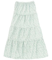 Originality Big Girls 7-16 Ditsy Floral Printed Tiered Maxi Skirt