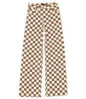 Originality Big Girls 7-16 High And Wide Printed Twill Check Pants