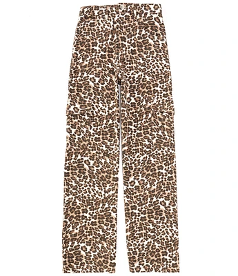 Originality Big Girls 7-16 Leopard-Printed Cargo Twill Pants