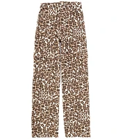 Originality Big Girls 7-16 Leopard-Printed Cargo Twill Pants