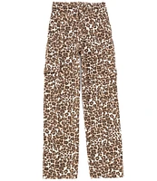 Originality Big Girls 7-16 Leopard-Printed Cargo Twill Pants