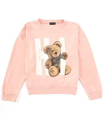 Originality Big Girls 7-16 Long Sleeve Teddy Bear Graphic Fleece Sweatshirt