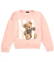 Originality Big Girls 7-16 Long Sleeve Teddy Bear Graphic Fleece Sweatshirt