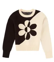 Originality Big Girls 7-16 Long-Sleeve Yin Yang Daisy Sweater