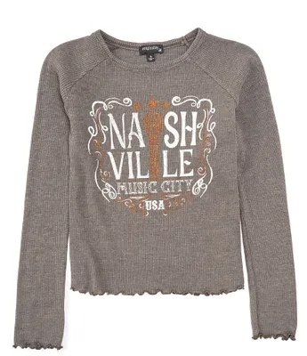 Originality Big Girls 7-16 Raglan-Sleeve Nashville Knit Top