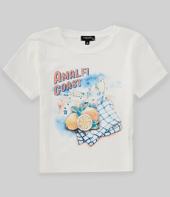 Originality Big Girls 7-16 Short-Sleeve Amalfi Coast Cropped T-Shirt