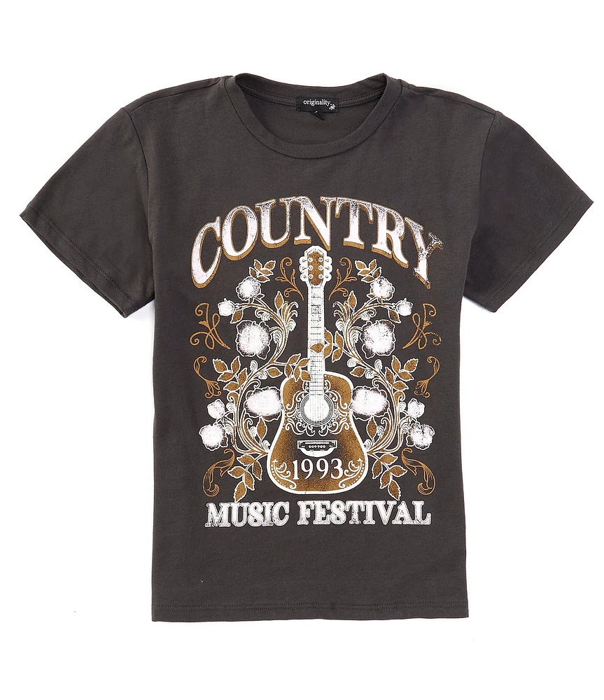 Originality Big Girls 7-16 Short Sleeve Country Music Festival Graphic T-Shirt