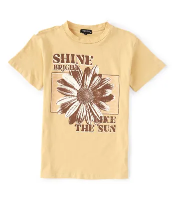 Originality Big Girls 7-16 Short Sleeve Shine Bright Daisy Graphic T-Shirt