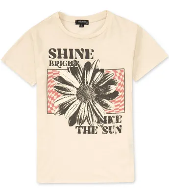 Originality Big Girls 7-16 Short Sleeve Shine Bright Daisy Graphic T-Shirt