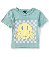 Originality Big Girls Short-Sleeve Smiley Face Cropped T-Shirt