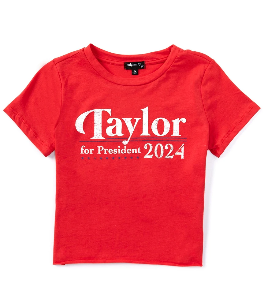 Originality Big Girls 7-16 Short-Sleeve Taylor For President Graphic T-Shirt