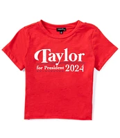 Originality Big Girls 7-16 Short-Sleeve Taylor For President Graphic T-Shirt