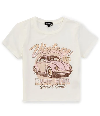 Originality Big Girls 7-16 Short Sleeve Vintage Bug Cropped T-Shirt