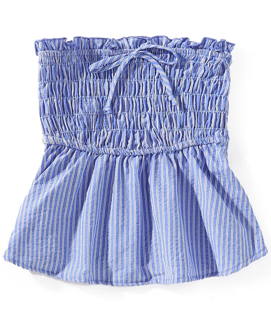Originality Big Girls Strapless Striped Tie-Accented Top