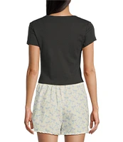 Originality Bow Graphic Short Sleeve Baby T-Shirt