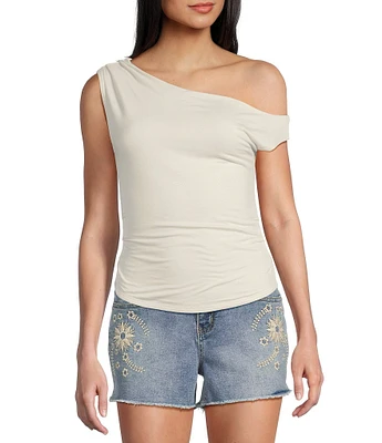 Originality Cowl Neck One-Shoulder Top