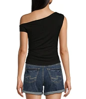 Originality Cowl Neck One-Shoulder Top