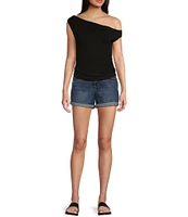 Originality Cowl Neck One-Shoulder Top