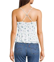 Originality Ditsy Floral Printed Mesh Baby Doll Tank Top