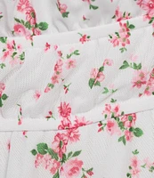 Originality Ditsy Floral Printed Mesh Baby Doll Tank Top