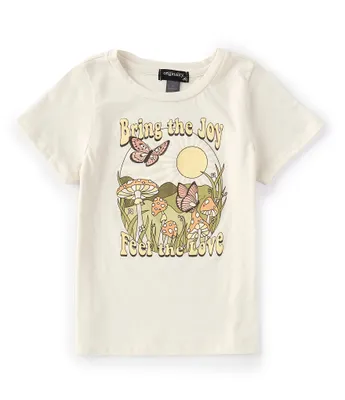 Originality Little Girls 2T-6X Short Sleeve Bring The Joy Feel The Love T-Shirt