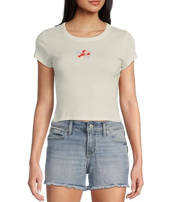 Originality Lobster Flower Graphic Short Sleeve Baby T-Shirt