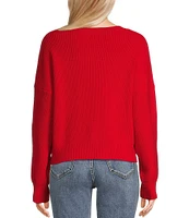 Originality Long Cuff Sleeve Drop Shoulder Ho Ho Ho Sweater