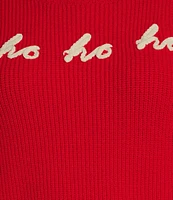 Originality Long Cuff Sleeve Drop Shoulder Ho Ho Ho Sweater