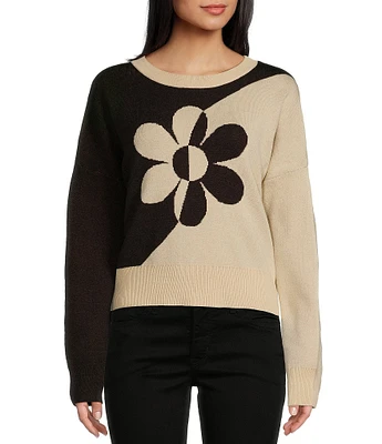 Originality Long Sleeve Ying Yang Daisy Sweater