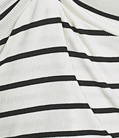 Originality Off-The-Shoulder Striped Twist Front Top