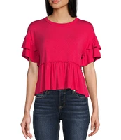 Originality Short Sleeve Peplum Top