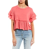 Originality Short Sleeve Peplum Top