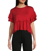 Originality Short Sleeve Peplum Top